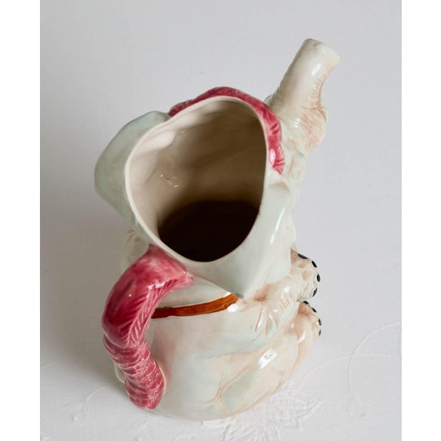 Ceramic Antique French Majolica Elephant Pitcher For Sale - Image 7 of 8