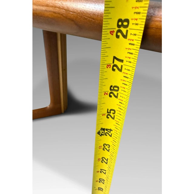 Mid-Century Danish Modern Extension Dining Table W/ Trestle Base & Unique Square Shape in Teak Attributed to Gudme Mobelfabrik, Denmark, C. 1960s For Sale - Image 11 of 12