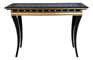 Rectangular Ebonized Beech Console Table with Crystal Top by Roberto Ventura, Italy, 2000s