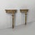Italian antique consoles in green and yellow wood, 1700s Pair of wall consoles in finely crafted wood, painted in green...