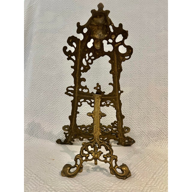 Mid 20th Century Mid 20th Century Victorian Style Cast Brass 15.5” Table Top Easel or Book Stand For Sale - Image 5 of 11