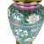 Turquoise Vintage Asian Turquoise Floral Chinoiserie Hand Painted Ceramic Table Lamp For Sale - Image 8 of 9