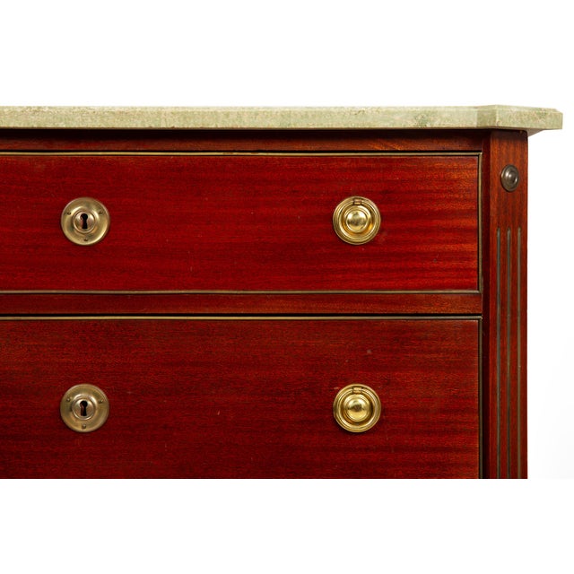 Brown Swedish Gustavian Style Antique Mahogany Chest of Drawers Commode For Sale - Image 8 of 18