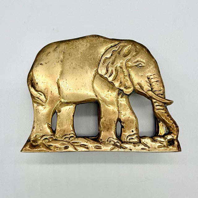 This charming vintage brass elephant letter rack adds the perfect decoration to any office, living room, or entryway....
