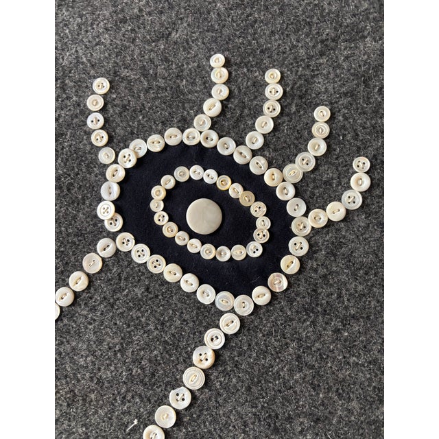 Dark Gray Northwest Style Indian Button Blanket For Sale - Image 8 of 12