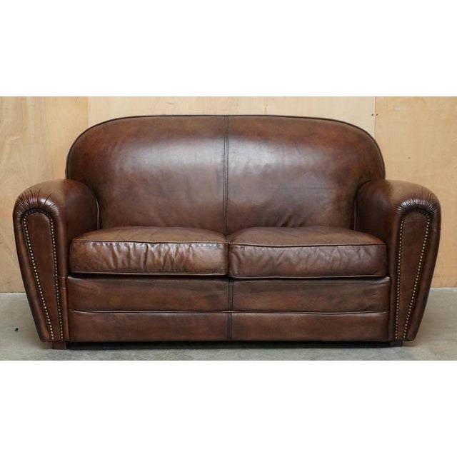 Stunning one of two Halo Flea Market two seat heritage brown leather sofas We have deep cleaned, hand condition waxed and...