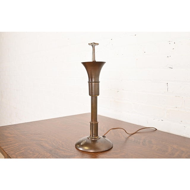 Art Deco Bert Dickerson for Faries Art Deco "Guardsman" Table Lamp or Desk Lamp, Circa 1930s For Sale - Image 3 of 11