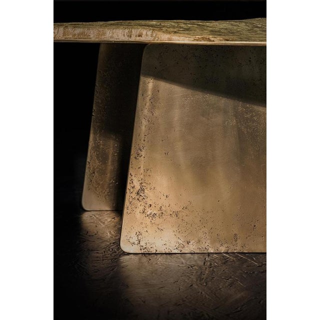 Stoneage One of a Kind Sculptural Coffee Table in Brass and Marble by Alex Turco For Sale - Image 6 of 8