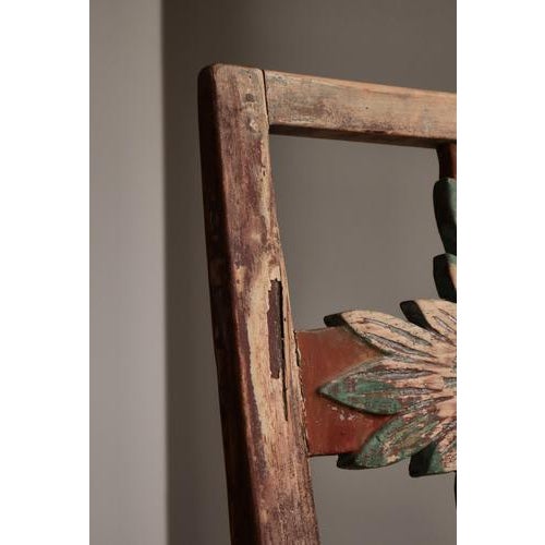 Swedish Folk Art Painted Pine Wood Almoge Chair, 1850 For Sale - Image 14 of 18