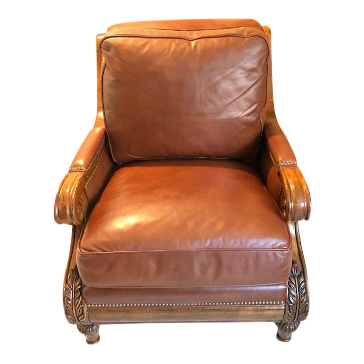 French Country Hancock and Moore Leather Chair Chairish