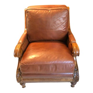 French Country Hancock and Moore Leather Chair For Sale