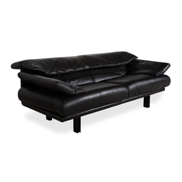 Alanda 3-Seater Sofa in Black Leather by Paolo Piva for B&b Italia / C&b Italia For Sale - Image 5 of 17