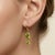 Contemporary Peridot Graduated Double Drop 18k Gold Plated Huggies, August Birthstone Earrings - A Pair For Sale - Image 3 of 6