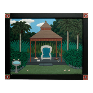 Modernist Painting of a Tropical Garden by Shigeo Okumura
