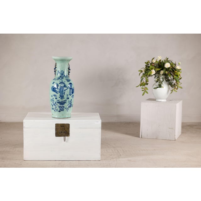 19th Century Chinese Porcelain Vase with Cobalt Blue Scholars Objects For Sale - Image 17 of 18