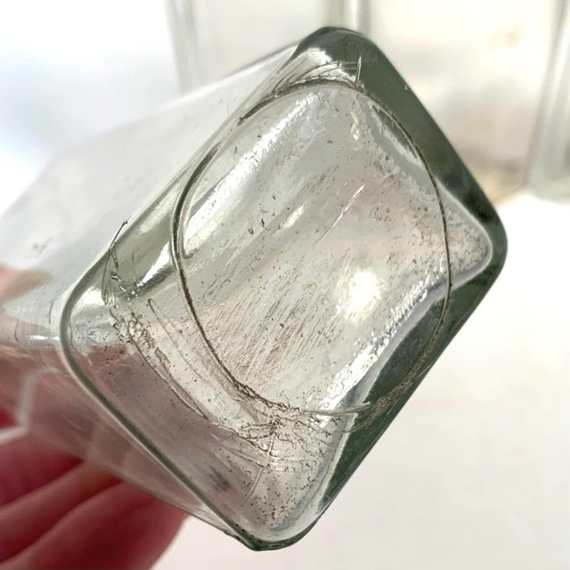 Late 19th Century Vintage Clear Glass Apothecary Medicine Bottles Collection of 5 For Sale - Image 5 of 12
