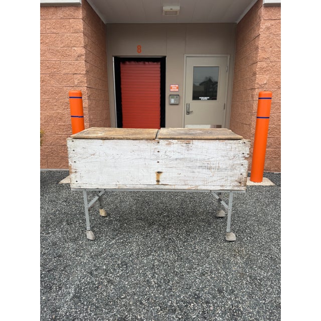 Rustic Wooden Industrial Rolling Cooler/Planter For Sale - Image 12 of 14