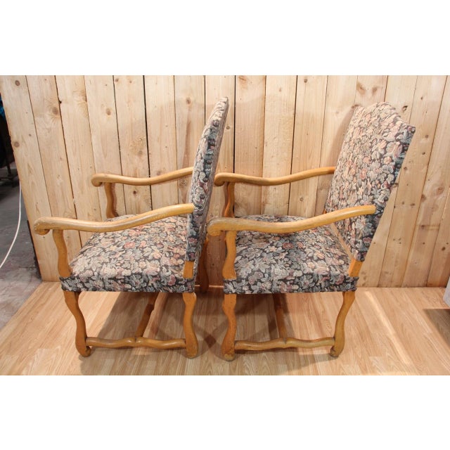 Wood Louis XIII Style Sheep Bone Armchairs, 1890s, Set of 2 For Sale - Image 7 of 10