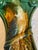Green Vintage Majolica Style Glazed Pottery Vase With Parrot For Sale - Image 8 of 9