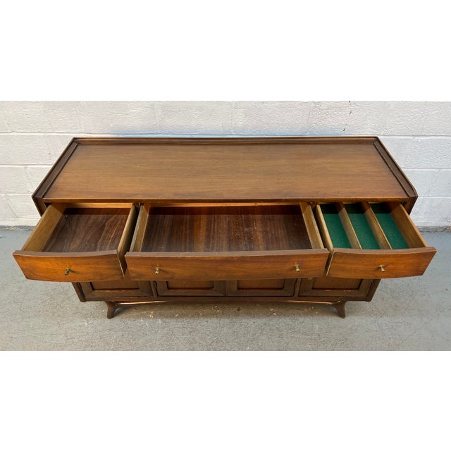 Mid-Century Modern Sculpted Walnut Buffet For Sale - Image 11 of 16