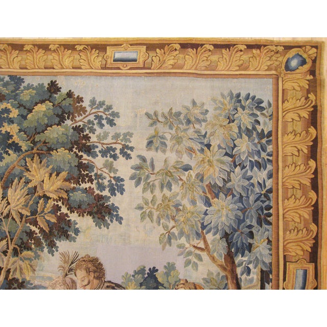 Textile Antique 18th Century French Aubusson Tapestry, with Romantic Tale of Don Quixote For Sale - Image 7 of 7