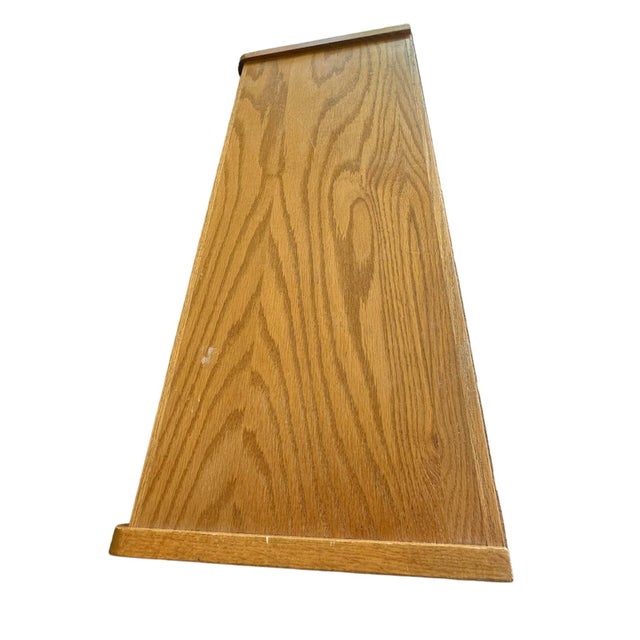 Brown Mid Century Oak Wood Barrister Bookcase Lawyers Three Unit Glass Doors Vintage For Sale - Image 8 of 12