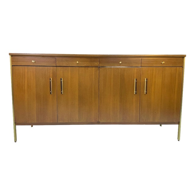 Paul McCobb for Calvin Group Mid-Century Ribbon Mahogany Credenza, 1960s For Sale