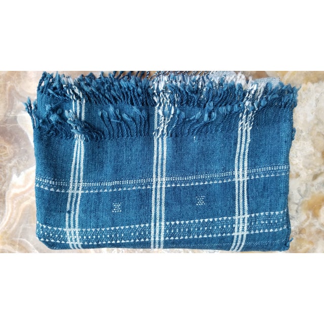 Textile Indigo With Shell Kutch Throw For Sale - Image 7 of 7
