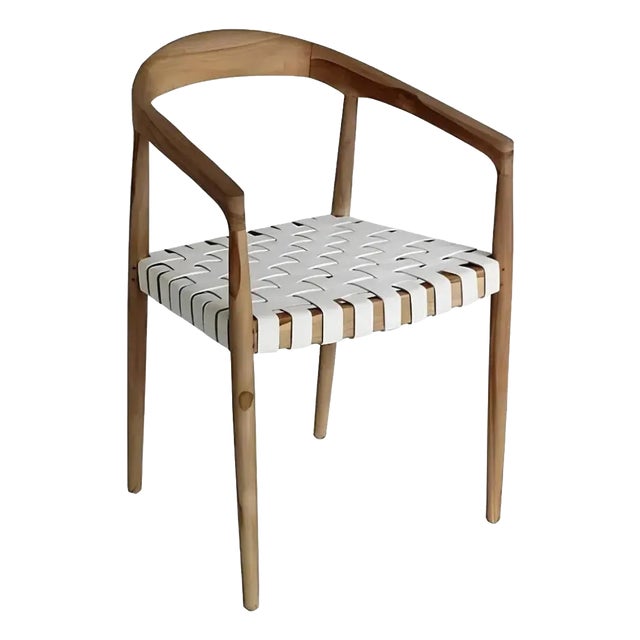 Artesia Eijnar White Leather Dining Chair For Sale