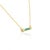 14k Solid Yellow Gold Diamond Emerald Baguette Bar Necklace For Sale In New York - Image 6 of 9