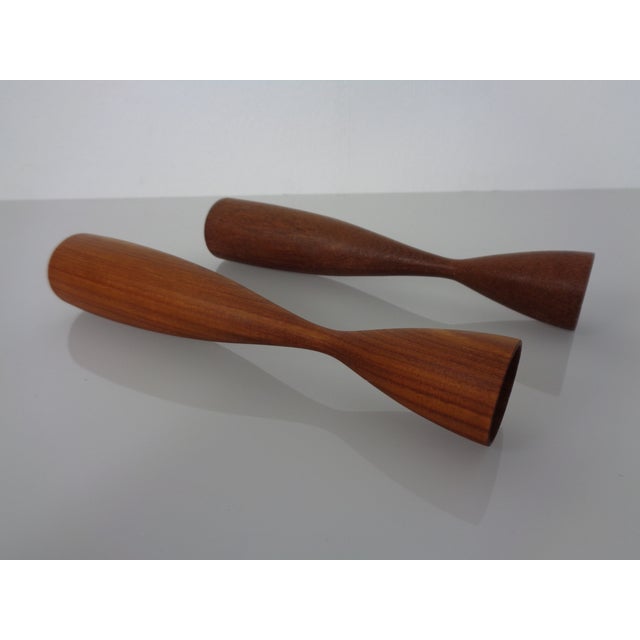 Danish Filigree Teak Candleholders, 1960s, Set of 2 For Sale - Image 9 of 18