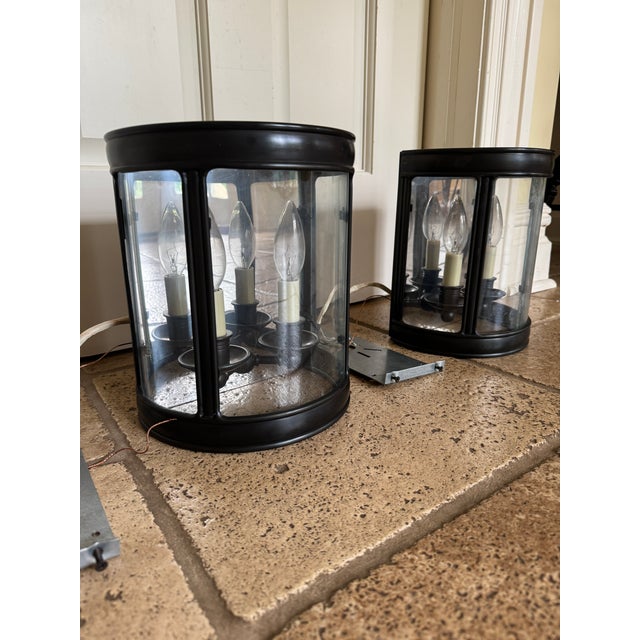 Visual Comfort Pair Visual Comfort Edwardian Lantern Decorative Sconces For Sale - Image 4 of 5