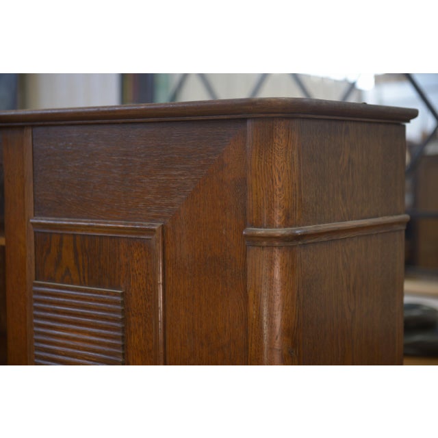 Brutalist Oak Display Cabinet by Charles Dudouyt, 1940s For Sale - Image 4 of 15