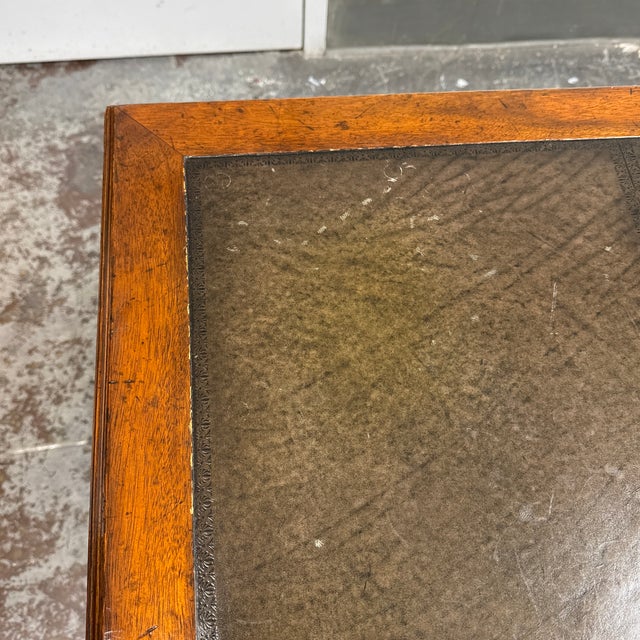 Chippendale Revival Leather Top Writing Desk, Vintage For Sale - Image 10 of 12