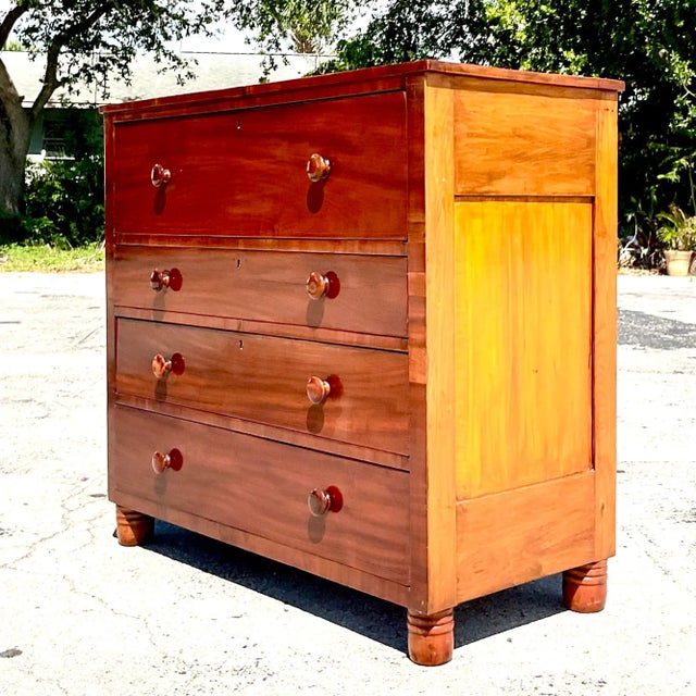 Vintage Flame Mahogany Four-Drawer Chest For Sale - Image 11 of 12