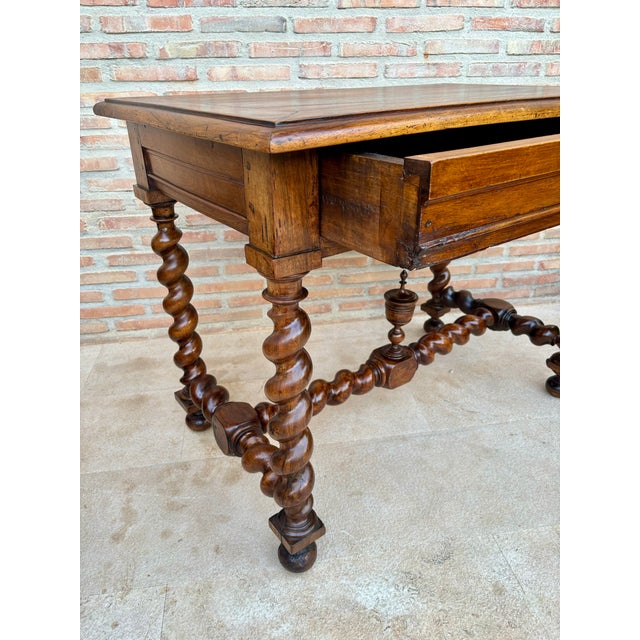 19th Century French Baroque Walnut Desk For Sale - Image 15 of 18