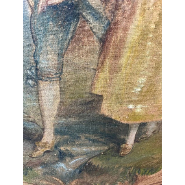 Théodore Levigne, Gallant Scene, 1890s, Oil on Canvas For Sale - Image 3 of 12