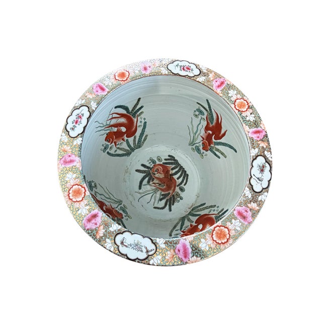 Rose Vintage Rose Medallion Jardiniere/Cache Pot /Planter W/Stand 23" H For Sale - Image 8 of 10