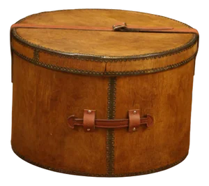 Wood and Leather Hat Trunk