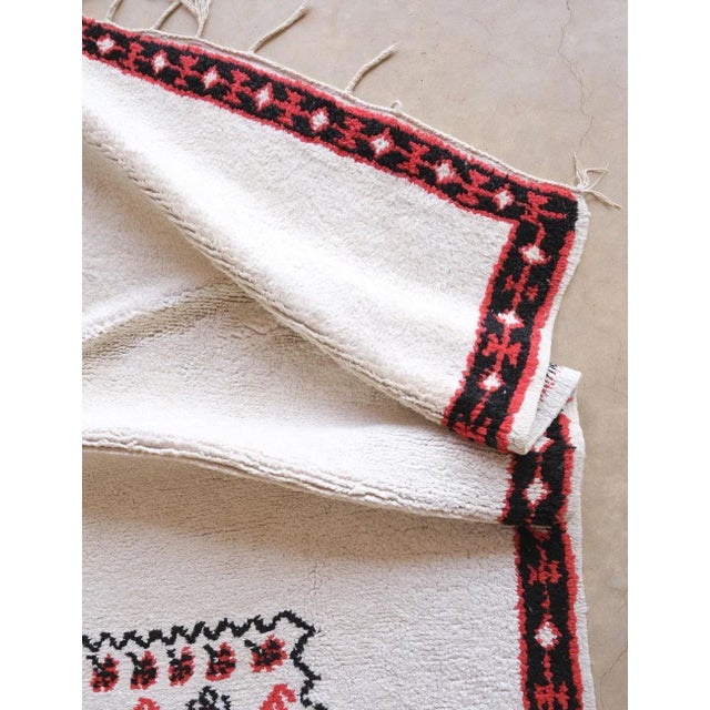 White Moroccan Rug - 4'4" X 7'9" Ft For Sale In Cleveland - Image 6 of 8