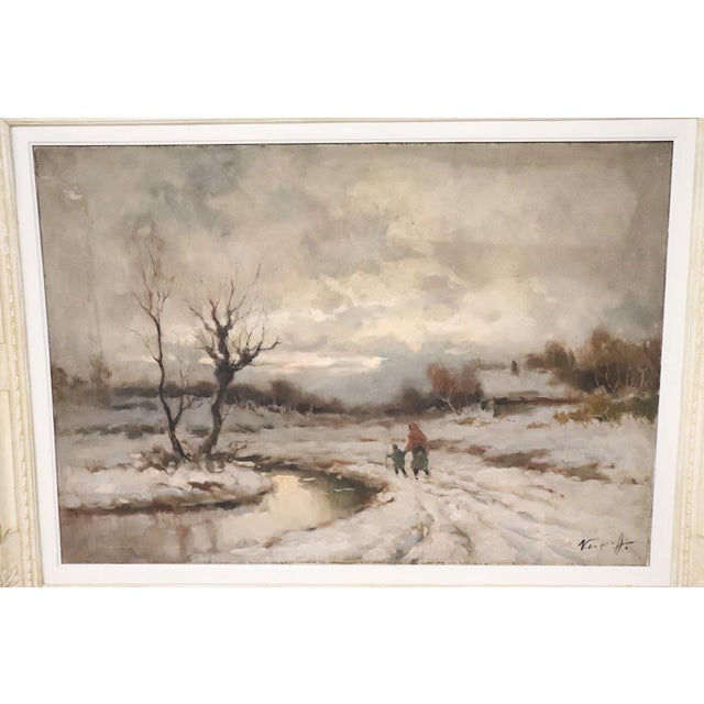 We are pleased to present this oil on canvas painting from the first half of the 20th century. This splendid painting is...