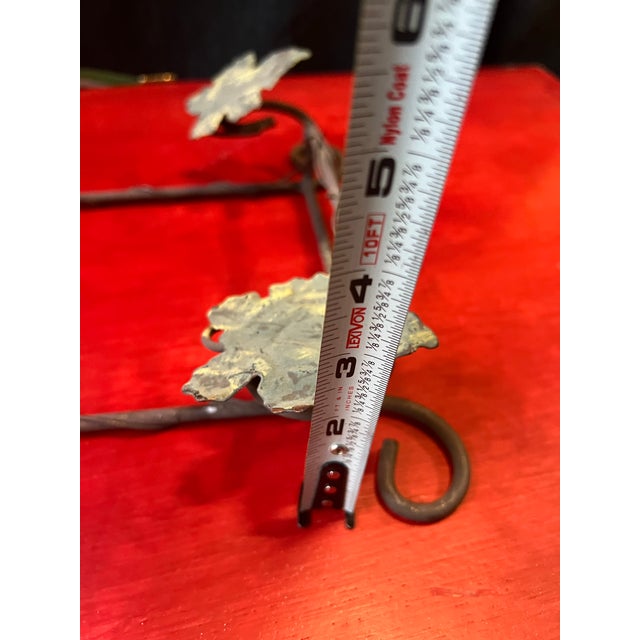 Vintage Metal Wall Hanging Plate Holder With Leaf and Grape Details For Sale - Image 9 of 9