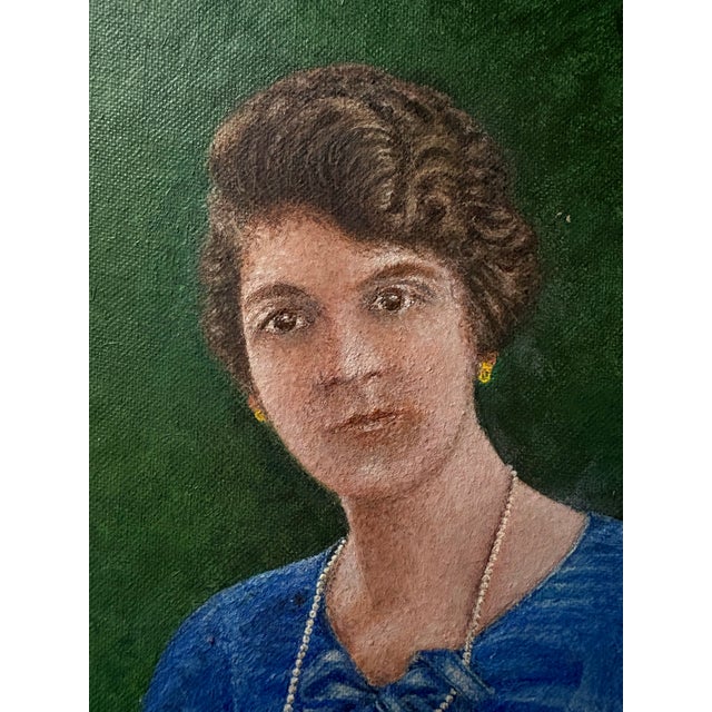 1968 Signed 9x12 Portrait Painting of Woman – Oil on Canvas Board (Luigi Altobelli) For Sale - Image 4 of 10