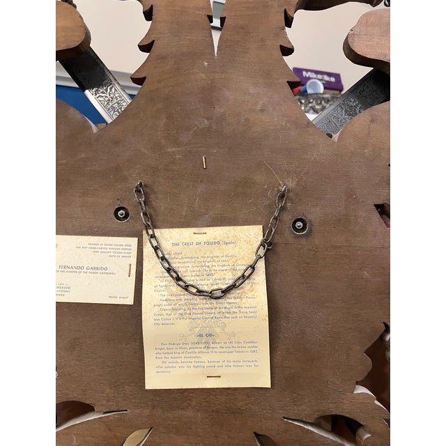 Vintage Carved Wood Coat of Arms of the Holy Roman Empire With Swords For Sale - Image 10 of 12