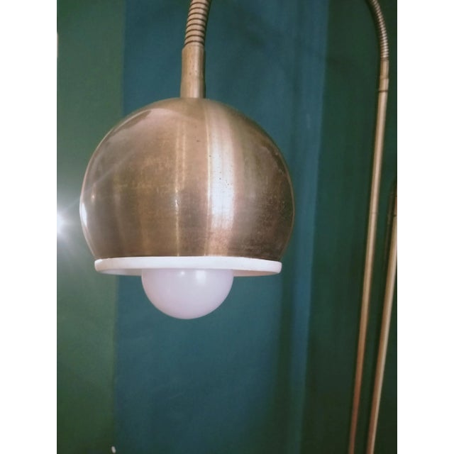 Mid-Century Modern Three-Light Floor Lamp in Brass For Sale - Image 3 of 12