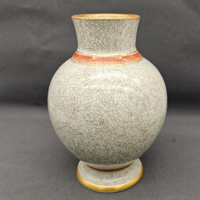 1930s Crackle Ceramic Vase from Royal Copenhagen, Denmark, 1930s For Sale - Image 5 of 9