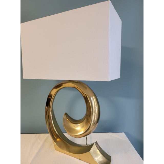 Brass Vintage Sculptural Pierre Cardin Attributed Lamp For Sale - Image 8 of 12