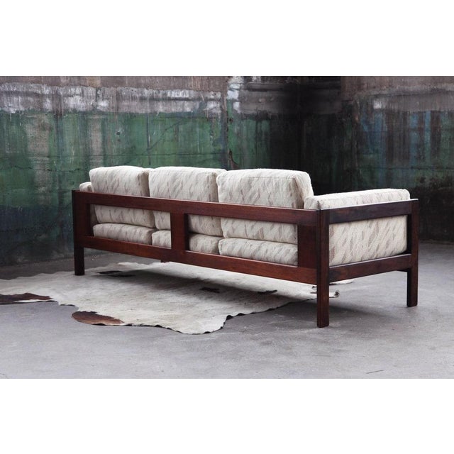Wood Postmodern Attributed to Tobia Scarpa Sofa with Upholstered Cushions Bastiano, 1960s For Sale - Image 7 of 11