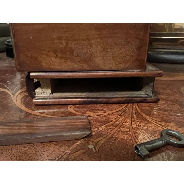 Late 19th Century Antique Marquetry Inlaid Faux Book Front "Hidden Storage" Box For Sale - Image 5 of 10