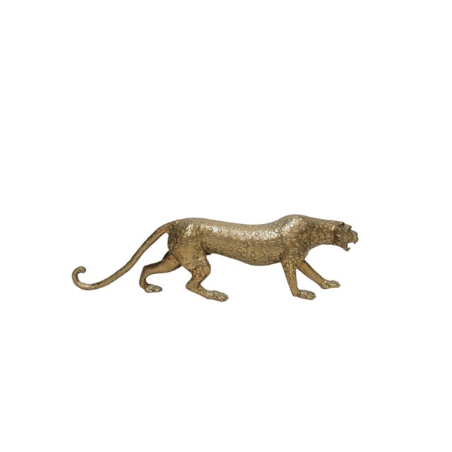 Vintage Brass-Toned Leopard Sculpture, 1960s For Sale - Image 11 of 13
